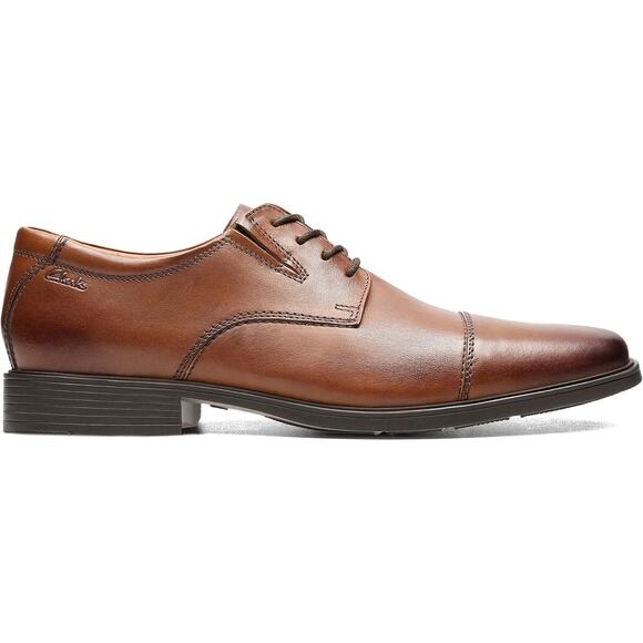 NWT Clarks Men\'s Tilden Cap Oxford Shoe Dark Tan Leather 8.5 M main image 5